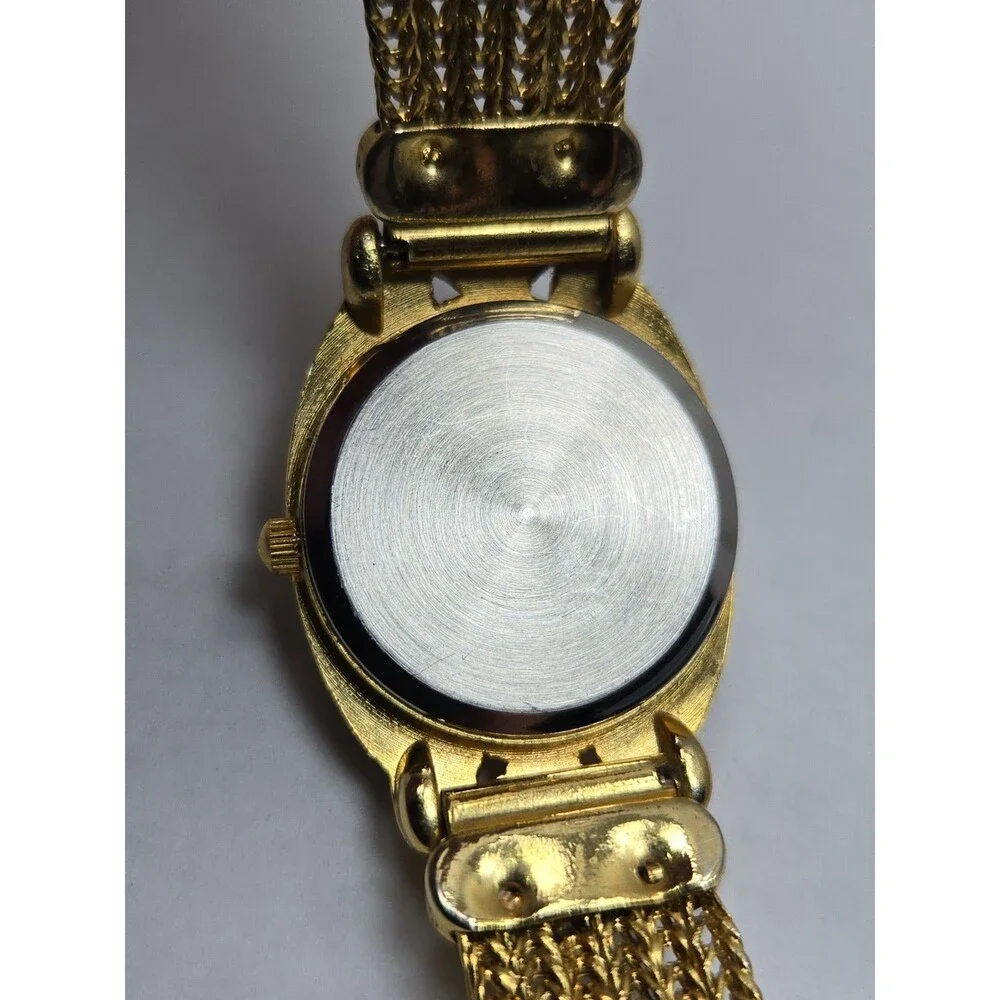 Vintage Ronica Womens Gold Tone Marcasite Multi Chain Bracelet Watch New Battery